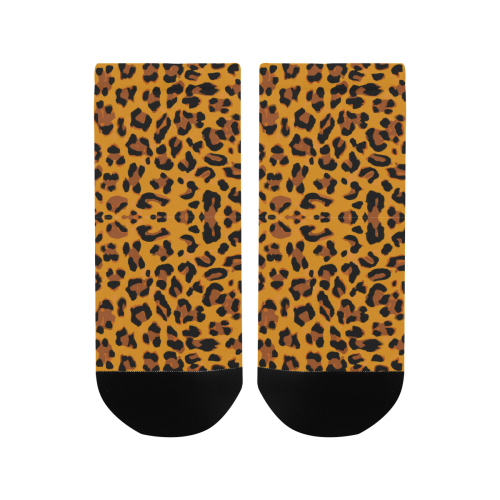 Orange Leopard Men's Ankle Socks