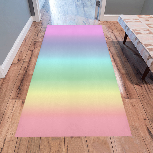 Pastel Rainbow Area Rug 7'x3'3''