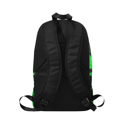Woke Rave Smiley Neon Green Festival Fabric Backpack for Adult (Model 1659)