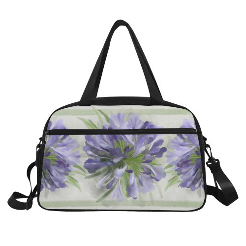 3 Delicate Violet Flowers, floral watercolor Fitness Handbag (Model 1671)