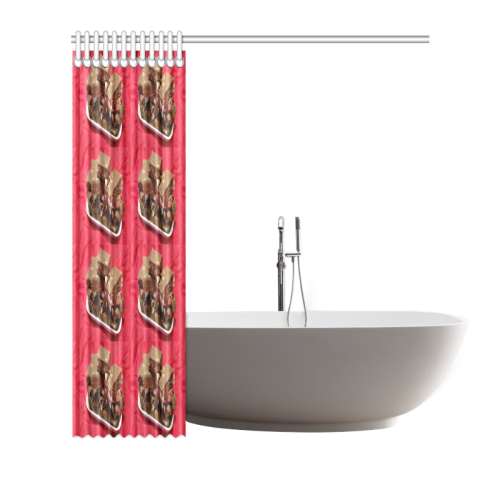 Cherry Chocolate Marshmallow Fudge On A Plate Collage Shower Curtain 72"x72"