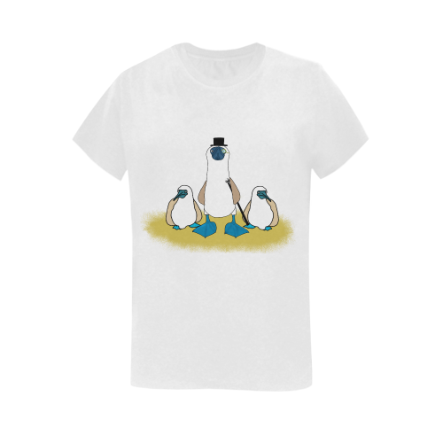 Blue Footed Boobies Gathering Women's T-Shirt in USA Size (Two Sides Printing)