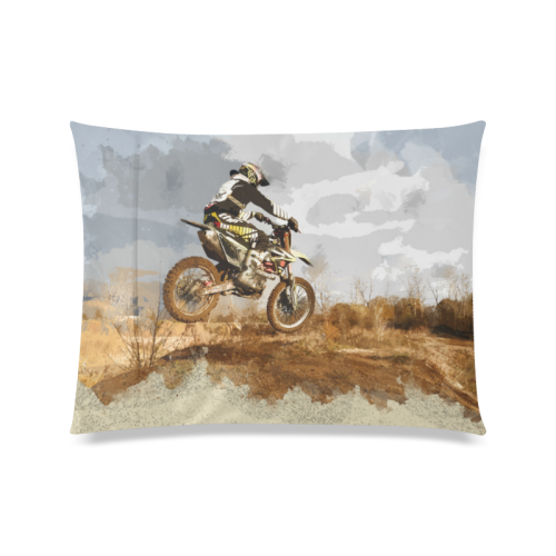 Bare Winter Trees on the Dirt Bike Trail Custom Zippered Pillow Case 20"x26"(Twin Sides)