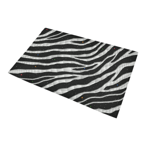 Ripped SpaceTime Stripes - White Bath Rug 20''x 32''
