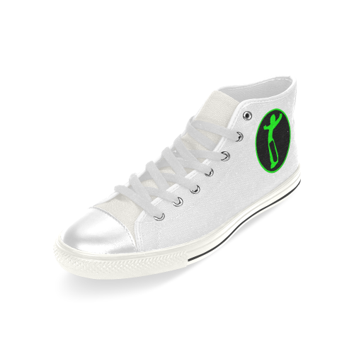 DW wht green remix Men’s Classic High Top Canvas Shoes (Model 017)