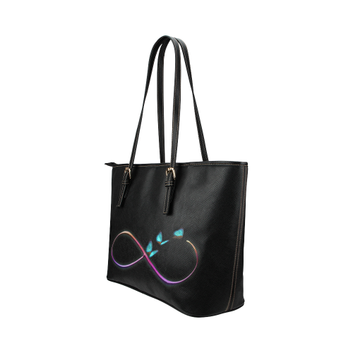 infinity butterflies Leather Tote Bag/Small (Model 1651)