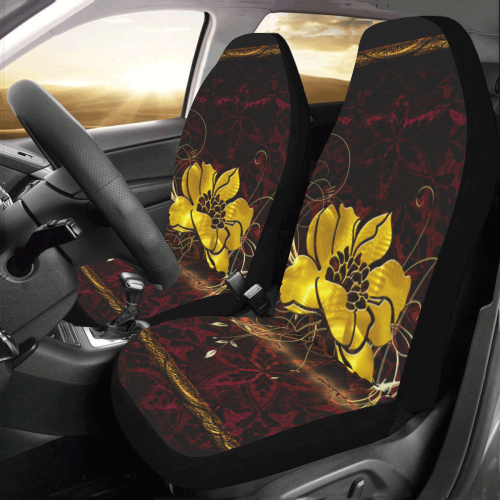 Beautiful flower with leaves Car Seat Covers (Set of 2)