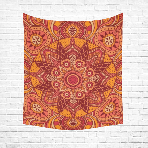 MANDALA SPICE OF LIFE Cotton Linen Wall Tapestry 51"x 60"