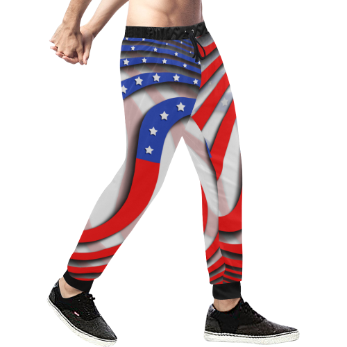 Flag of United States of America Men's All Over Print Sweatpants (Model L11)