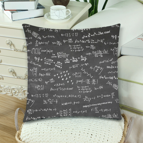 Mathematics Formulas Equations Numbers Custom Zippered Pillow Cases 18"x 18" (Twin Sides) (Set of 2)