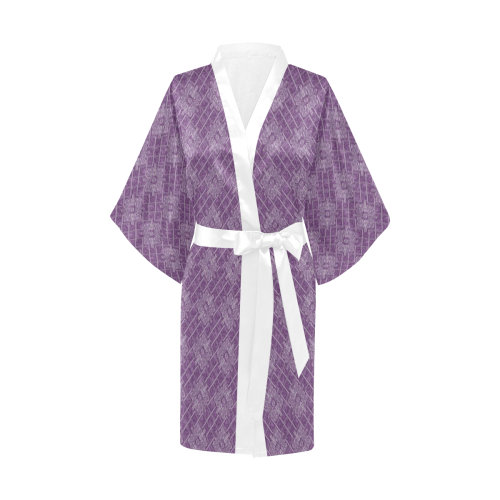 Lilac Jacuard Kimono Robe
