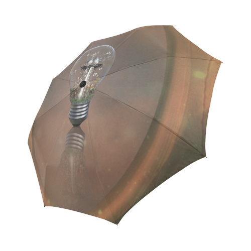 Light bulb with birds Auto-Foldable Umbrella (Model U04)