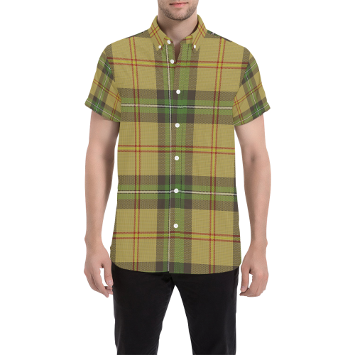 Saskatchewan tartan Men's All Over Print Short Sleeve Shirt/Large Size (Model T53)