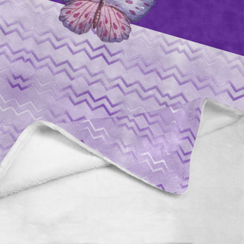 Purple Butterfly Chevron Ultra-Soft Micro Fleece Blanket 50"x60"