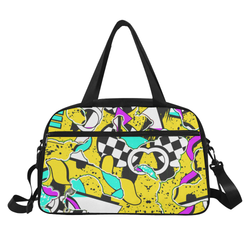 Shapes on a yellow background Fitness Handbag (Model 1671)
