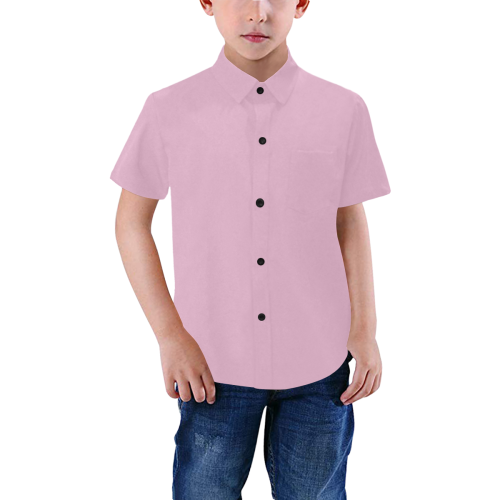 Color Solid Sweet Lilac Boys' All Over Print Short Sleeve Shirt (Model T59)