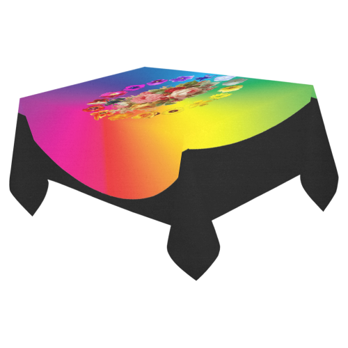 A Rainbow Day Cotton Linen Tablecloth 52"x 70"