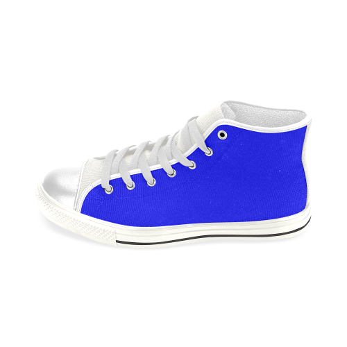 color blue Men’s Classic High Top Canvas Shoes (Model 017)