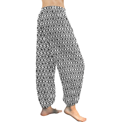 sweeping black and white 2 by JamColors Women's All Over Print Harem Pants (Model L18)