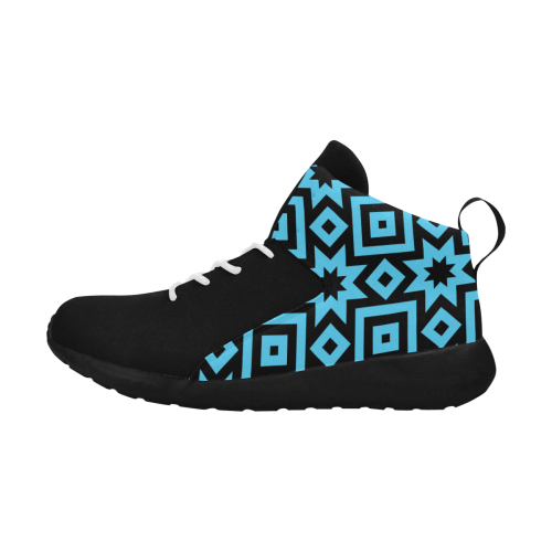 Blue/Black Geometric Pattern Men's Chukka Training Shoes (Model 57502)