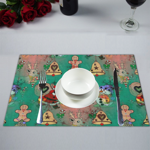 Christmas  Popart by Nico Bielow Placemat 14’’ x 19’’ (Set of 6)