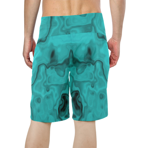 Turquoise Men's All Over Print Board Shorts (Model L16)