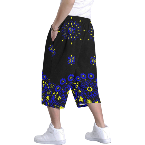 blue yellow bandana Men's All Over Print Baggy Shorts (Model L37)
