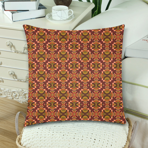 brown pattern Custom Zippered Pillow Cases 18"x 18" (Twin Sides) (Set of 2)