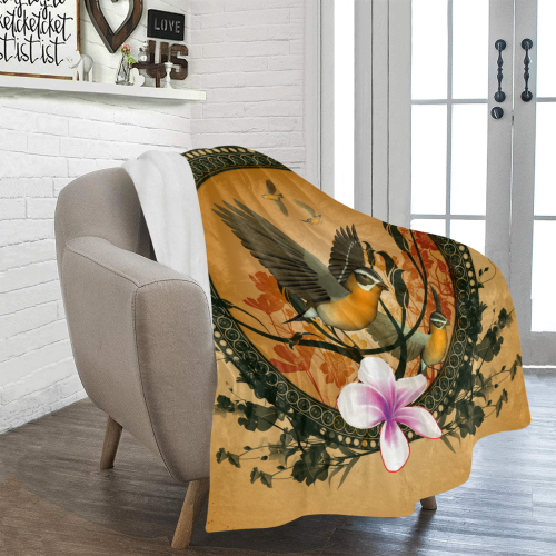 Birds with flowers Ultra-Soft Micro Fleece Blanket 50"x60"