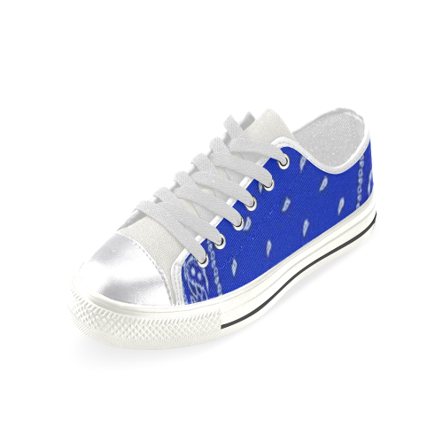 Blue Bandana Women's Classic Canvas Shoes (Model 018)