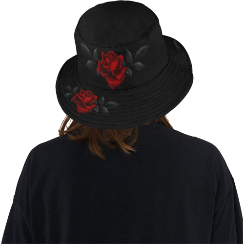 Dark Gothic Rose All Over Print Bucket Hat
