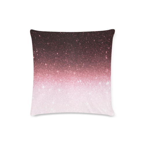 rose gold Glitter gradient Custom Zippered Pillow Case 16"x16"(Twin Sides)