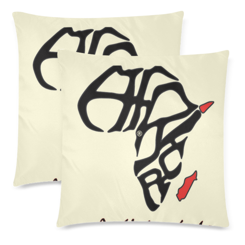 Pillow case-AFRICA logo_CAM237Design Custom Zippered Pillow Cases 18"x 18" (Twin Sides) (Set of 2)