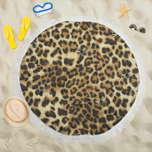 Buzz Leopard Circular Beach Shawl 59"x 59"