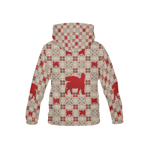 Red Lamassu All Over Print Hoodie for Kid (USA Size) (Model H13)