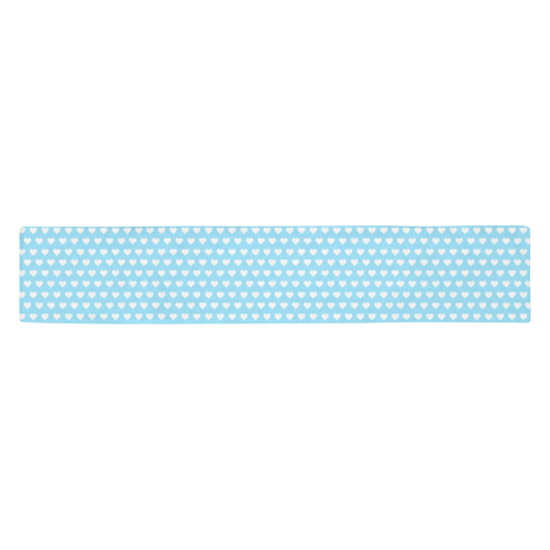 Baby Blue Hearts Table Runner 14x72 inch