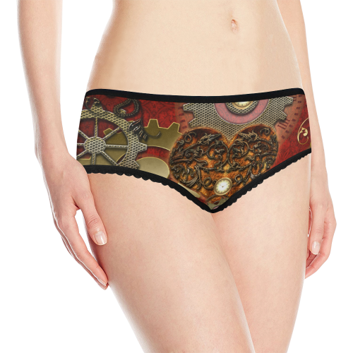 Steampunk, awesome glowing hearts Women's All Over Print Classic Briefs (Model L13)