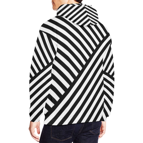 Butting Stripes All Over Print Hoodie for Men/Large Size (USA Size) (Model H13)