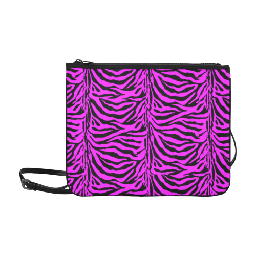 Zebra Animal Pattern on Pink Slim Clutch Bag (Model 1668)