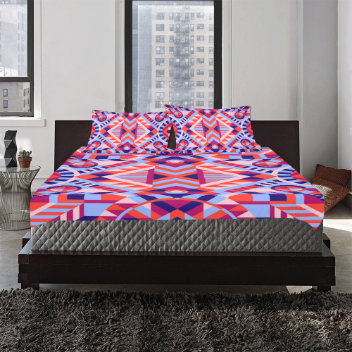 Modern Geometric Pattern 3-Piece Bedding Set