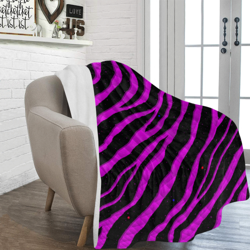 Ripped SpaceTime Stripes - Pink Ultra-Soft Micro Fleece Blanket 60"x80"