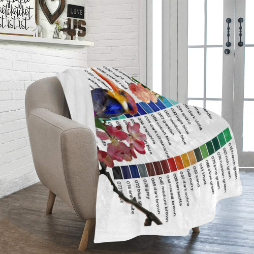 Colour Chart with KIngfisher Ultra-Soft Micro Fleece Blanket 50"x60"