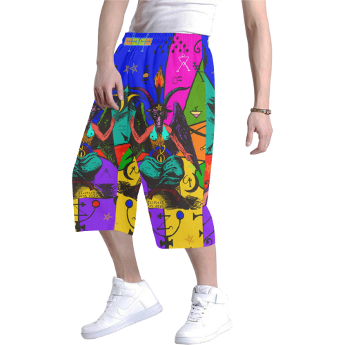 Awesome Baphomet Popart Men's All Over Print Baggy Shorts (Model L37)