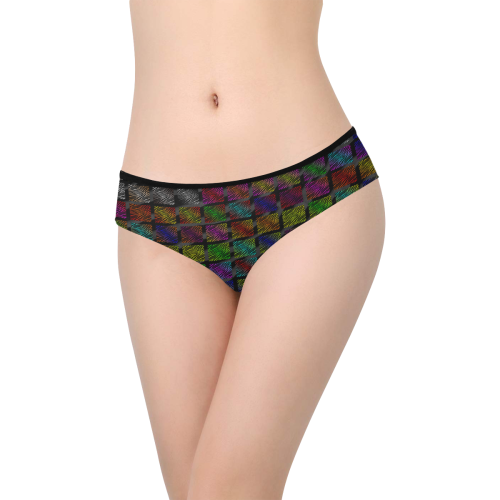 Ripped SpaceTime Stripes Collection Women's Hipster Panties (Model L33)