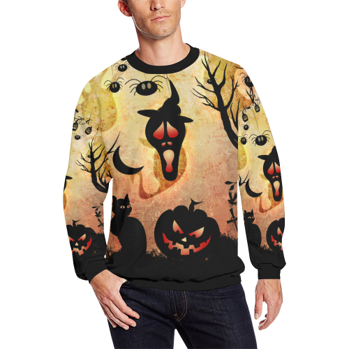 Funny halloween design Men's Oversized Fleece Crew Sweatshirt/Large Size(Model H18)