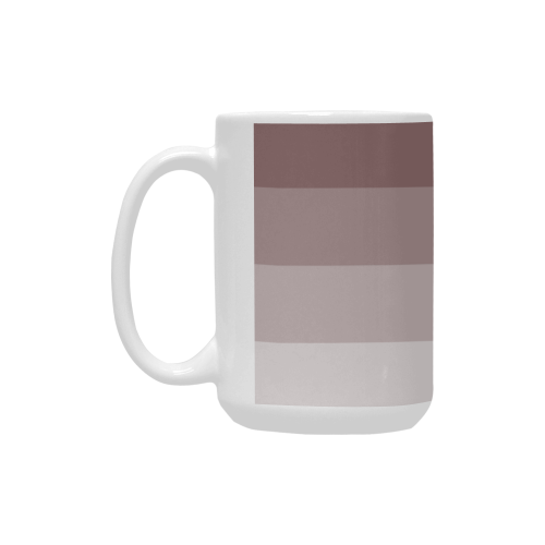 Grey multicolored stripes Custom Ceramic Mug (15OZ)