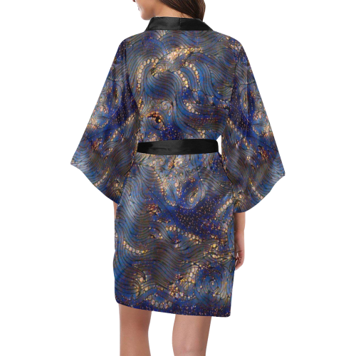 Cosmic Unicorn Constellation Blacklight Silk Kimono Robe