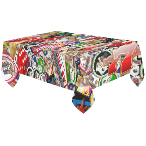 Gamblers Delight - Las Vegas Icons Cotton Linen Tablecloth 60"x120"