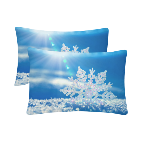 SNOWFLAKE CHRISTMAS SKY Custom Pillow Case 20"x 30" (One Side) (Set of 2)