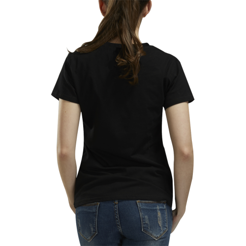 T-Shirt for Women(Black and Red) All Over Print T-Shirt for Women (USA Size) (Model T40)